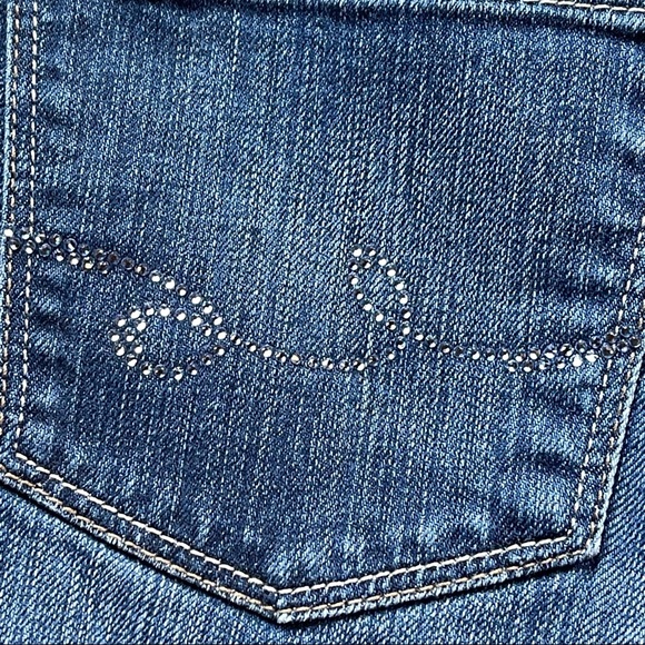 Cambio Jeans dark blue jeans with rhinestone pattern on back pockets size 27 - Picture 7 of 14